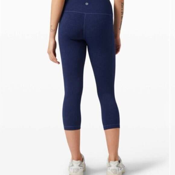 Lululemon 2020 Wunder Under Crop High-Rise *Spray 21" Indigo Spray Mineral Blue - Picture 14 of 14